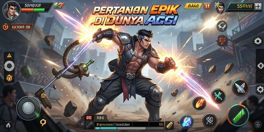 Gameplay intens 55FIVE dengan aksi pertarungan yang menegangkan.