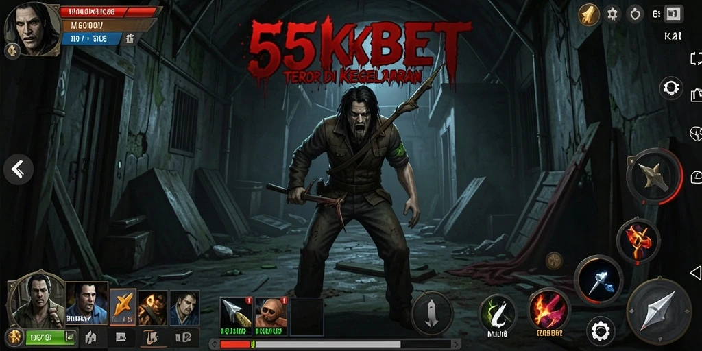 Screencapture dari gameplay menegangkan 55KBET saat pemain menjelajahi kegelapan.
