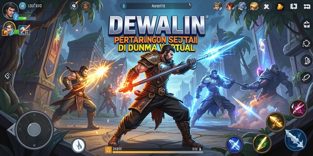 Tampilan aksi seru dalam gameplay Fighting DEWALIN.