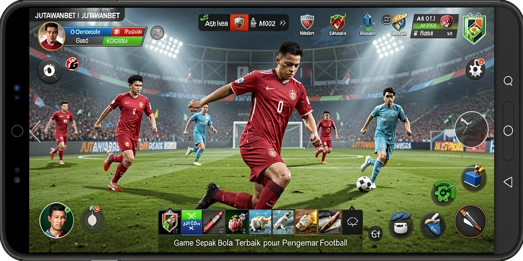 Screenshot gameplay <strong>JUTAWANBET</strong> yang menampilkan pertandingan sepak bola seru.