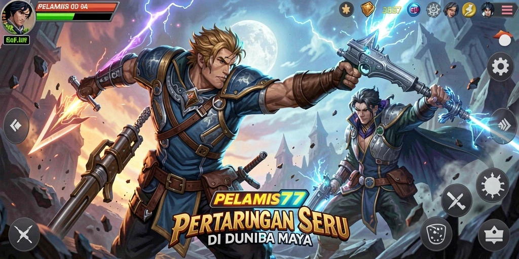 Screenshot menampilkan karakter bertarung dalam aksi dinamis.