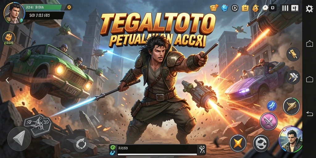Gambaran gameplay TEGALTOTO dengan aksi seru dan karakter menarik.
