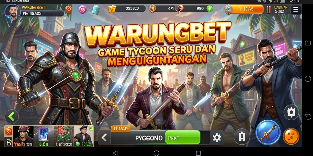 Tampilan gameplay menarik dalam WARUNGBET yang menggambarkan manajemen usaha.