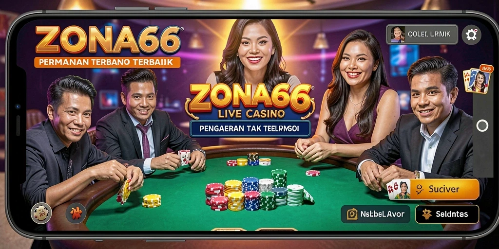 Tampilan menarik dari permainan Live Casino di ZONA66.
